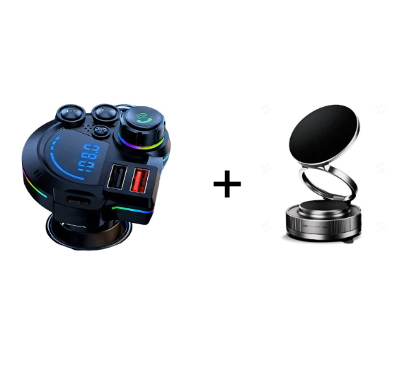 Trasmettitore FM Bluetooth universale per auto a doppia porta – Musica wireless, chiamate in vivavoce e caricatore USB doppio