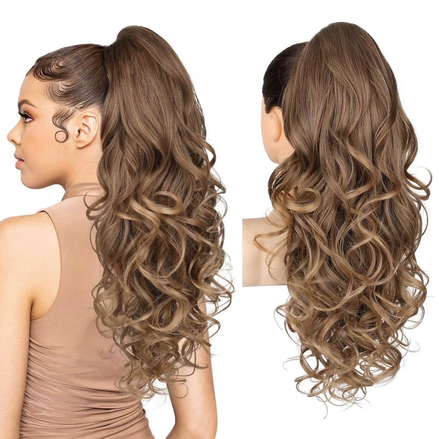 💜Promozione a tempo limitato 50% di sconto💜Extension con clip per coda di cavallo ondulata