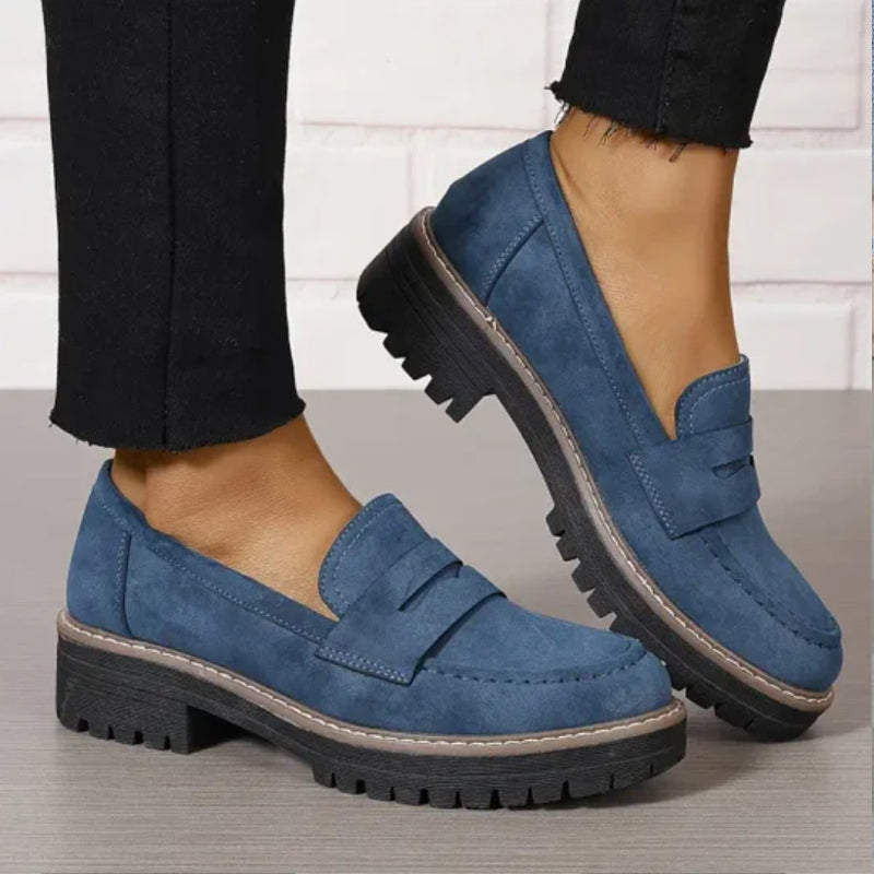 ⏳Offerta di fabbrica ultimo giorno - sconto del 53% 🎁Mocassini da donna comodi con tacco grosso e design slip-on