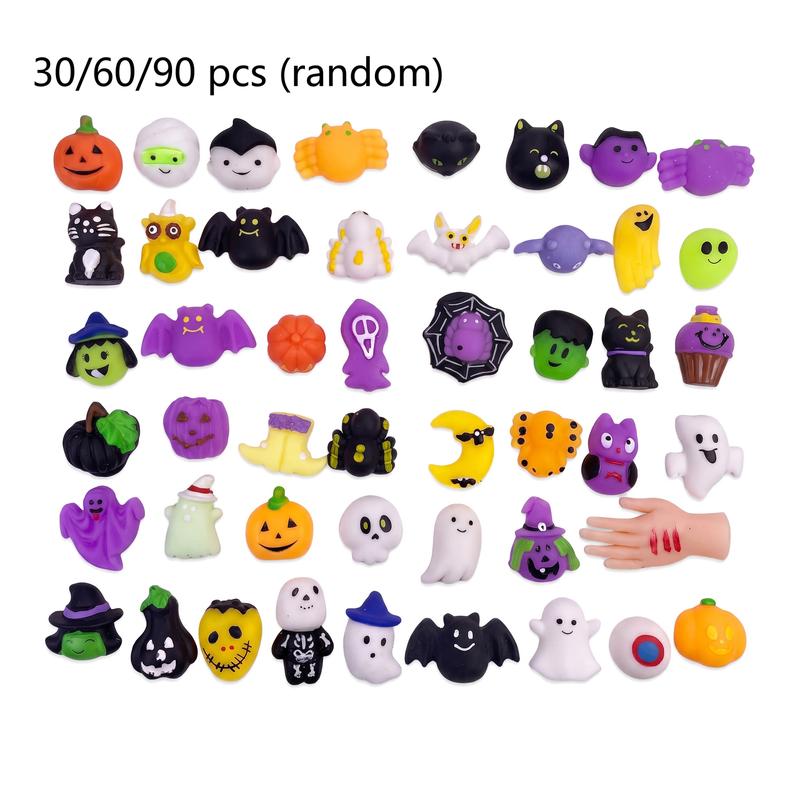 🔥 Set di giocattoli antistress a lento ritorno elastico per Halloween, con i classici disegni di zucca, fantasma e pipistrello. Realizzato in materiale TPR ultra morbido, è altamente elastico, lavabile e resistente. Include 24 modelli diversi.