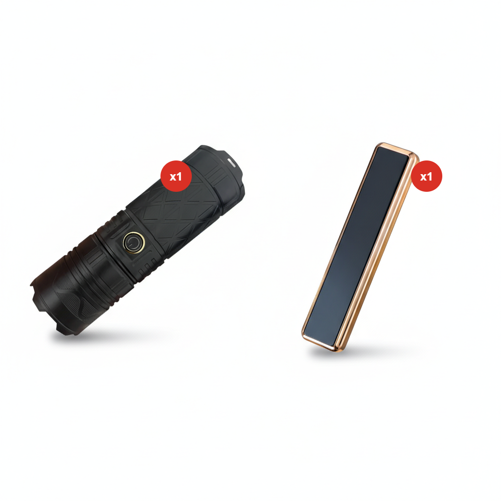 Torcia LED ricaricabile P50 con zoom regolabile