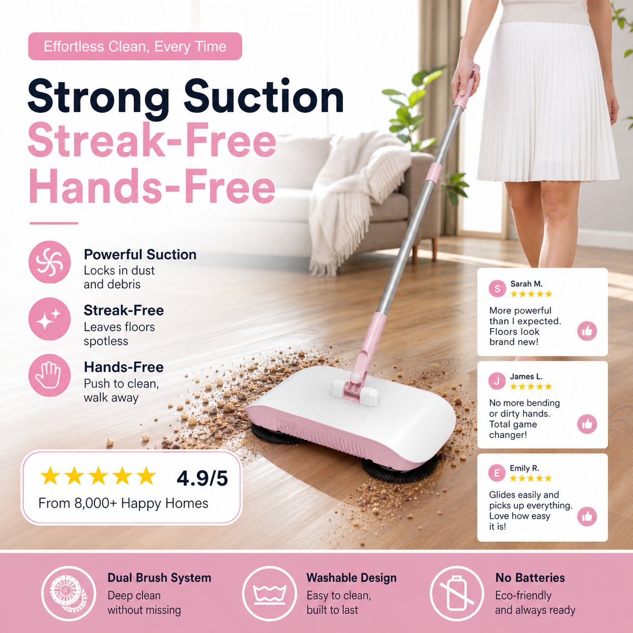 🤖💪 Robot aspirapolvere intelligente con funzione lavaggio e spazzolatura – aspira, lava e spazzola in un solo dispositivo! 🧹🧽✨🏠