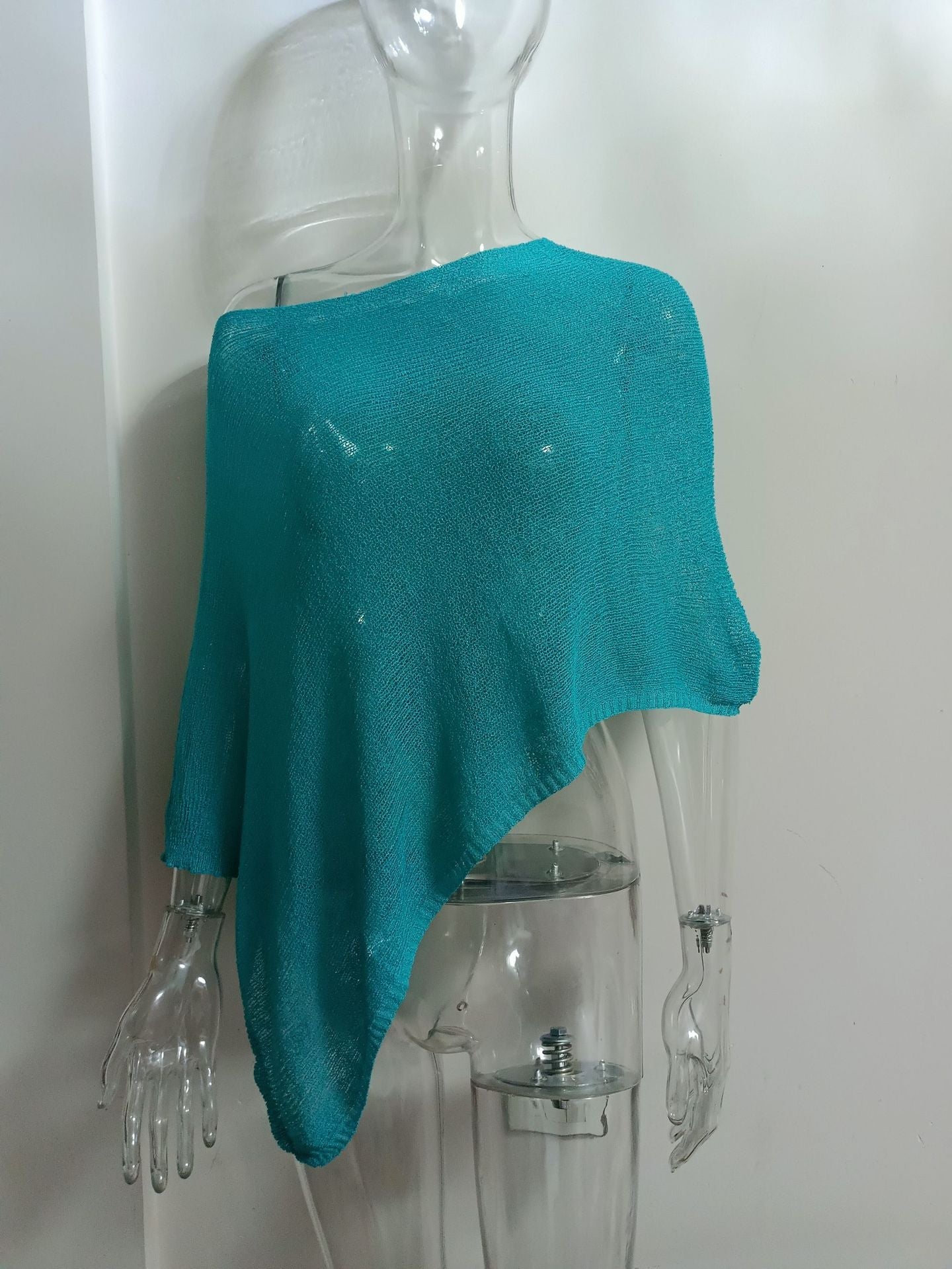 ⏰ULTIMO GIORNO! SCONTO 50%👚Elegante Poncho in Maglia Traforata. Taglio Fluido, Lucentezza Raffinata – il Complemento Perfetto per Abiti & Top