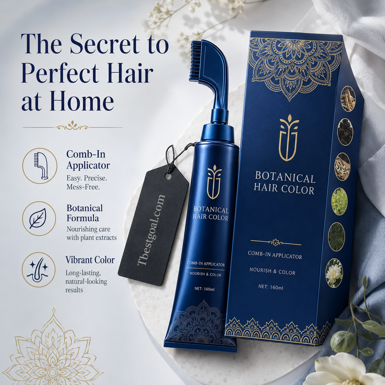 Pettine per tinture ai capelli, da utilizzare con tinture a base di erbe per uso domestico.