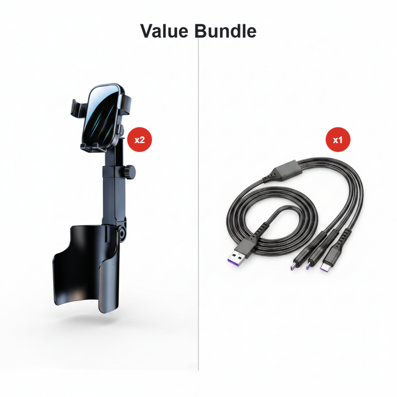 Supporto Telefono per Portabicchieri Auto – Regolabile 360°, Magnete N52 Potente, Uso con Una Mano, Compatibile con Tutti i Telefoni, Modelli Magnetico e a Morsetto per Guida Sicura