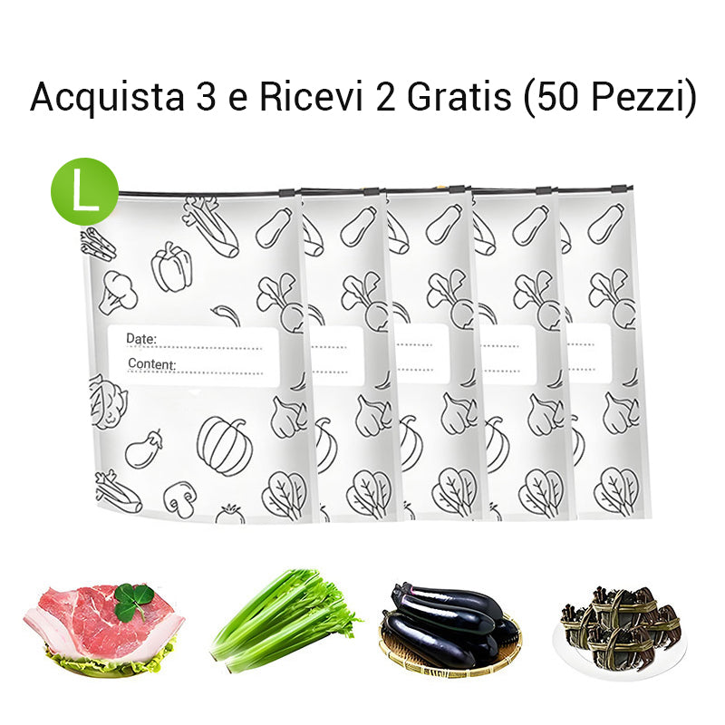 š„Best seller mondialeš Offerta limitata! Compra 3 e ricevi 2 in omaggioš„¦Sacchetti riutilizzabili in alluminio sigillabili per la conservazione degli alimenti