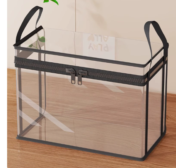 🎁 Clear fabric storage box | Foldable closet organizer – Perfect for clothes, toys, blankets, and more! 🧸👕📦