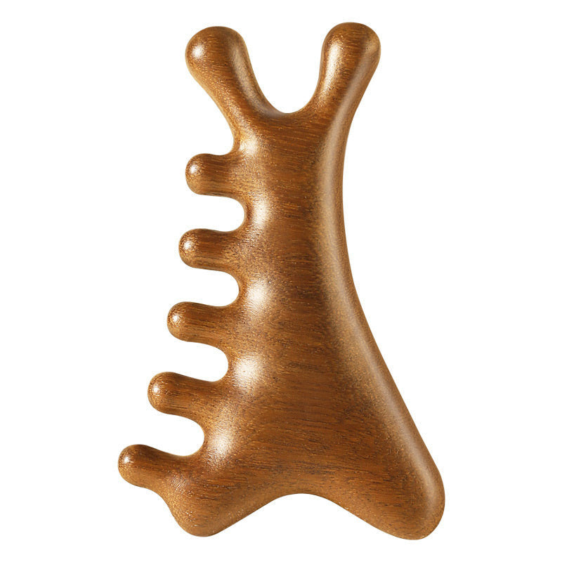 ✨ ULTIMO GIORNO: COMPRI 1, RICEVI 1 GRATIS! ✨ Pettine massaggiante per il cuoio capelluto 4 in 1 in legno con Gua Sha