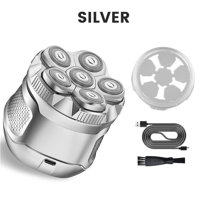 Kit rasoio per la testa impermeabile 6D per uomini calvi