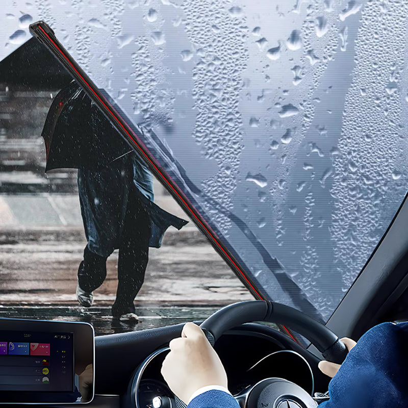 ✨Spazzola tergicristallo premium senza telaio🚗Adatta per parabrezza, pulizia uniforme senza macchie. Silicone resistente, silenziosa anche ad alta velocità.