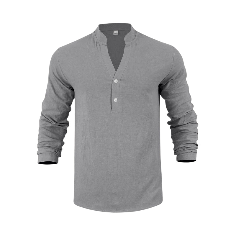 Maglietta Henley casual da uomo
