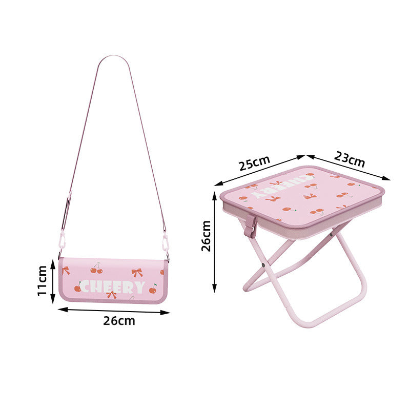 Sgabello Pieghevole Portatile con Design a Borsetta