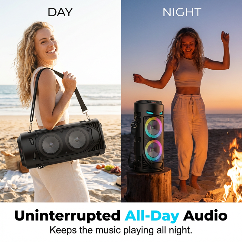 Altoparlante Bluetooth portatile con microfoni cablati