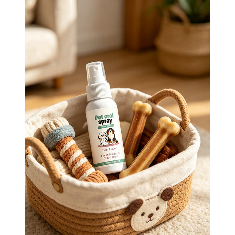 Spray delicato per l'igiene orale degli animali domestici