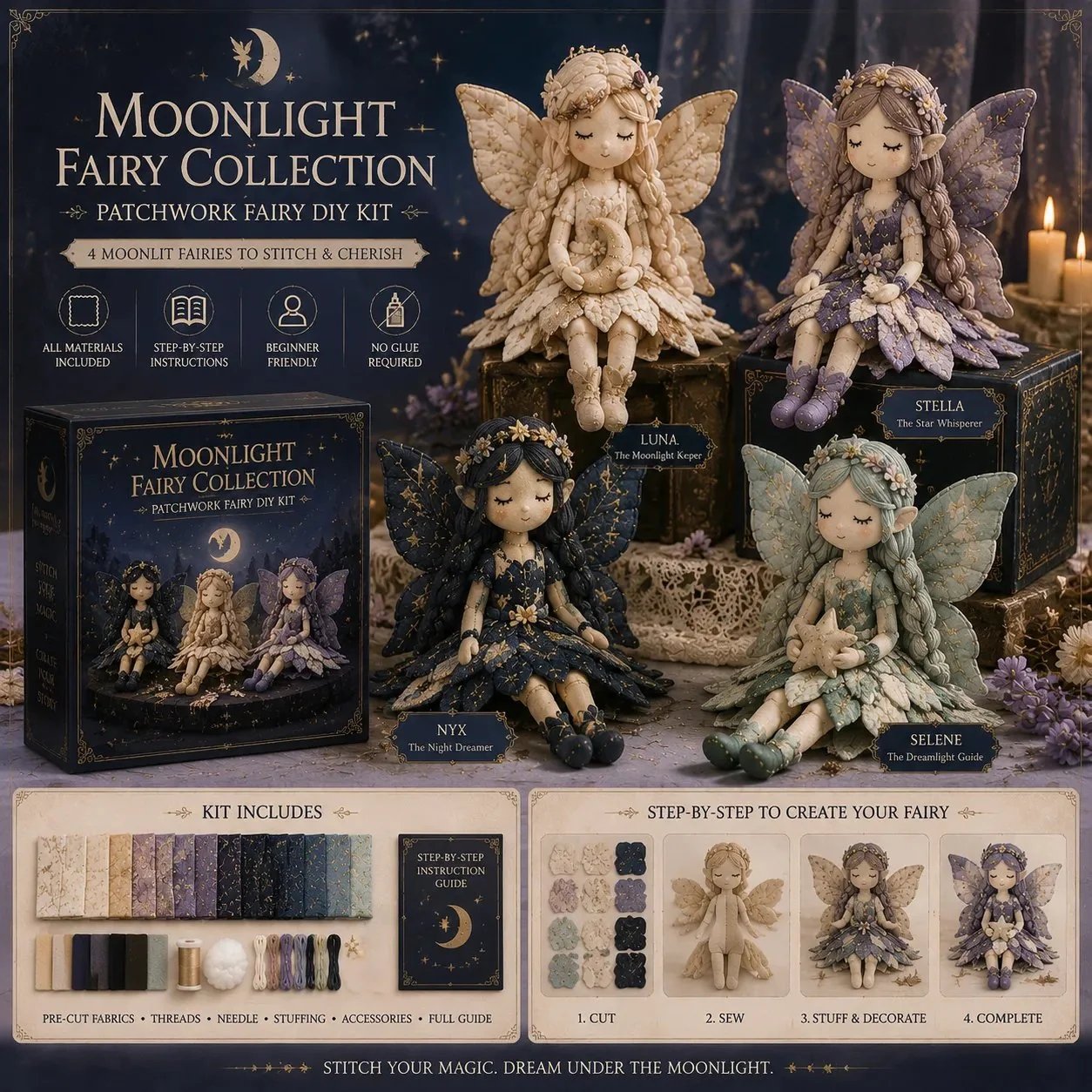 🔥ULTIMO GIORNO SCONTO DEL 50%🧵 Collezione fai da te patchwork di fate