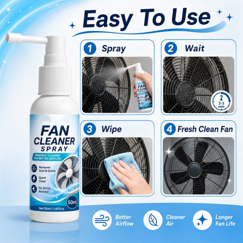 🧴 Spray Limpiador Multiusos para Ventiladores y Aire Acondicionado 💨 Desintegra Polvo y Grasa Sin Fregar, Boquilla Delgada para Zonas Difíciles, Devuelve el Brillo Original, Seguro para Plástico y Metal