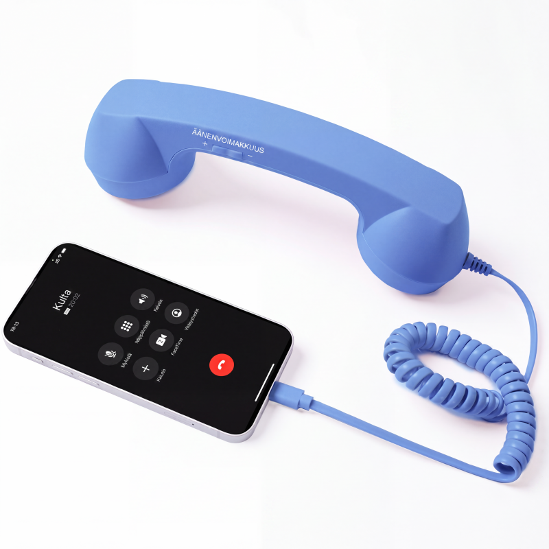đJoulumyyntiđRetro-puhelimen kuuloke iPhonelle ja Androidille, Type-C-liitännällä varustettu vanhanaikainen puhelimen kuuloke HD-mikrofonilla ja kaiuttimella