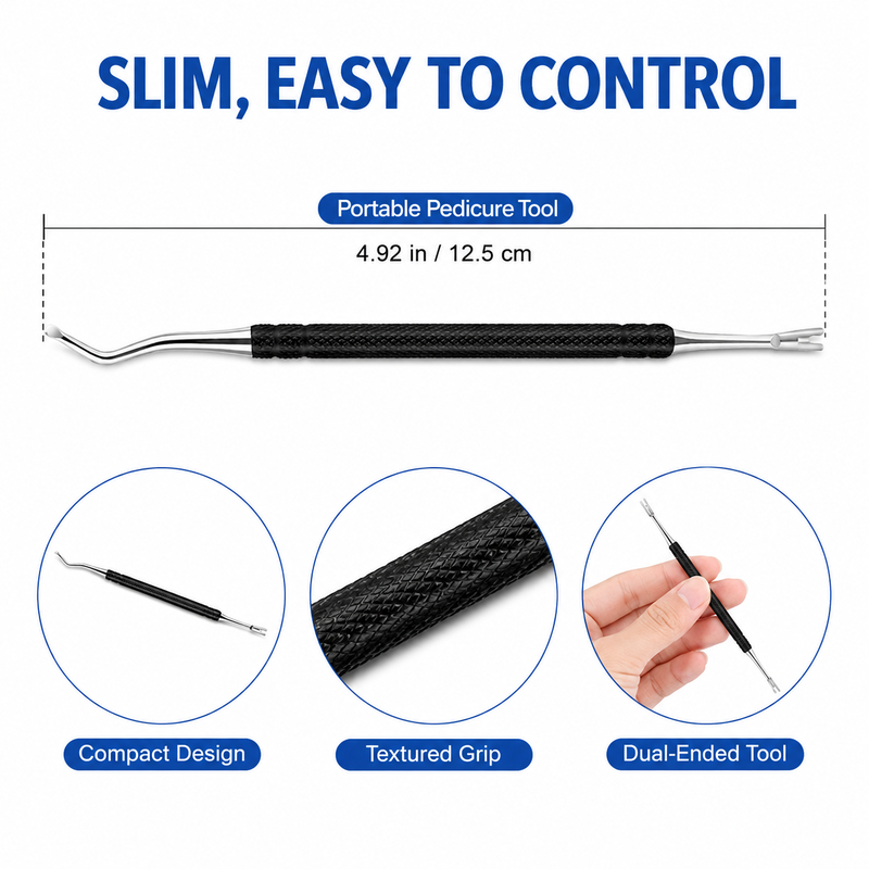 🥳2026 SUPER VENDUTO🥳💞50K+ VENDUTI! 🦶🔧 50% DI SCONTO! Strumento Doppio per Unghie Incarnite – Punta sollevatrice curva + pulitore del solco, acciaio inox antiruggine. Impugnatura antiscivolo – cura professionale dei piedi a casa! 🛡️✨