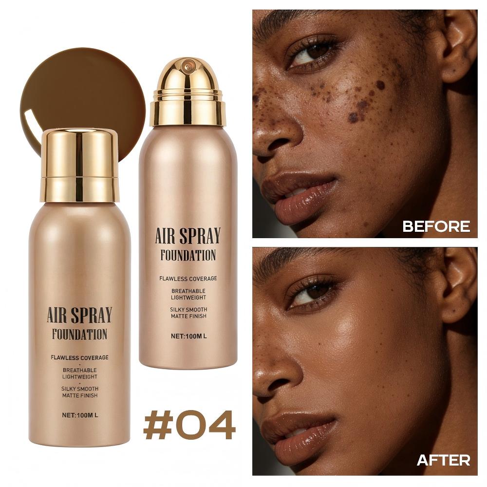💄50% DI SCONTO ORA! Fondotinta Spray Air Flawless Impermeabile – Makeup Spray Leggero, Traspirante e ad Alta Coprenza, Effetto Opaco Naturale, Fondotinta Spray Airbrush per Tutti gli Incarnati