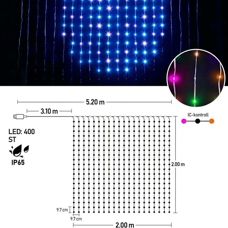 ✨OLTRE 50.000 PEZZI VENDUTI!💡Tenda luminosa LED impermeabile🎵Controllo app + sincro musica! Luci colorate che seguono il ritmo, perfetta per decorazioni e feste🏠