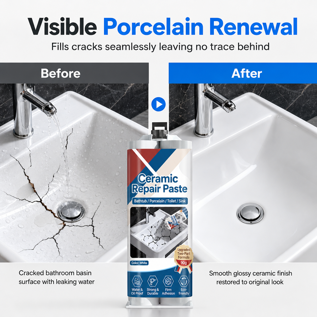 🏠 Pasta riparatrice per piastrelle in ceramica – Ripara facilmente crepe e scheggiature con una soluzione fai da te impermeabile 🛠️
