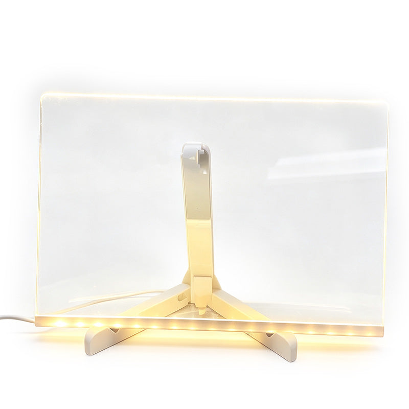 ✨Lavagna luminosa in acrilico con LED luce calda💡Superficie trasparente, scrittura scorrevole con pennarelli a gesso liquido. Multiuso: disegni per bambini, note sulla scrivania, luce notturna. Alimentazione USB, include 7 pennarelli colorati✅