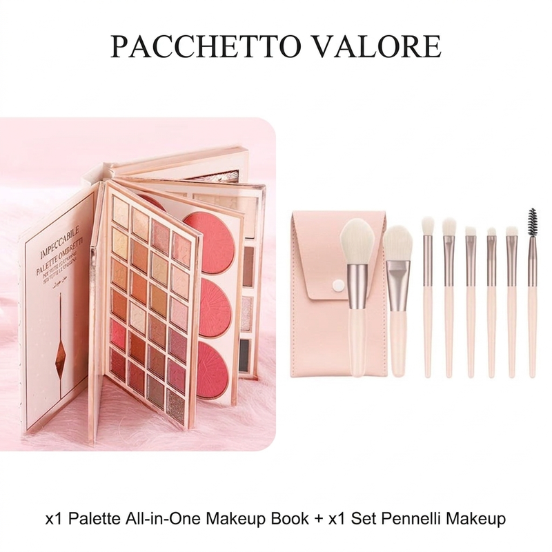 📖✨ Libro trucco 48 colori all-in-one – Dì Addio a Troppe Palette Ingombranti! 🚫 Ombretti, Fard, Contour e Rossetti in un Solo Kit da Viaggio 💄