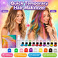 🌈 Set di gessetti colorati temporanei per capelli – 12 colori, facile applicazione a clip, si lava con lo shampoo. Perfetto per feste e cosplay! ✨🎉