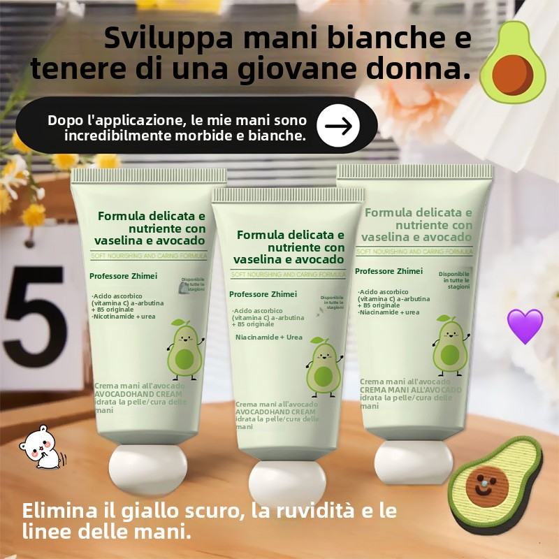 🥳2026 BEST-SELLER｜OLTRE 50K VENDUTI🔥50% DI SCONTO 🥑🧴Crema Mani all'Avocado e Vaselina｜Idratazione 48 Ore, Lenitiva e Schiarente, Delicata per Pelli Sensibili, Confezione Convenienza Compra 1 e Ricevi 3✨