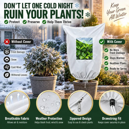 📢📢50% DI SCONTO!!⏰🌱Copertura invernale per piante con cerniera e coulisse antigelo