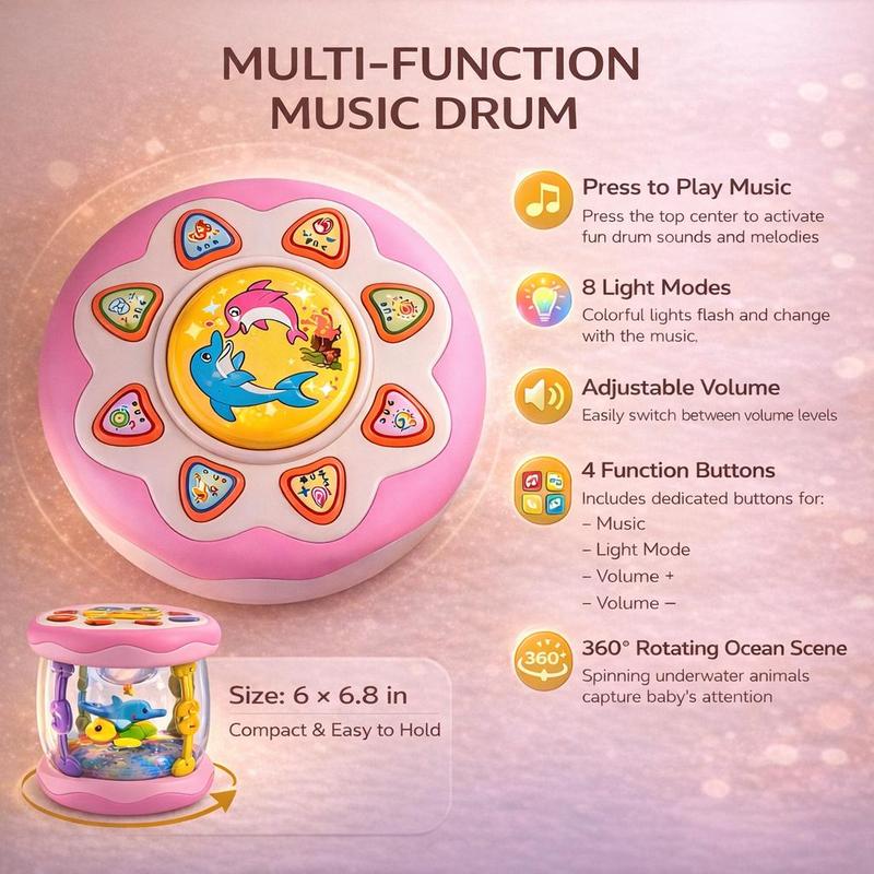 🌊 50% di SCONTO! 🎵 Giocattolo Musicale Rotante con Proiezione Oceano per Neonati – Luci Rilassanti, Suoni Potenti, Perfetto per il Sonno e il Gioco del Tuo Bambino 🧸