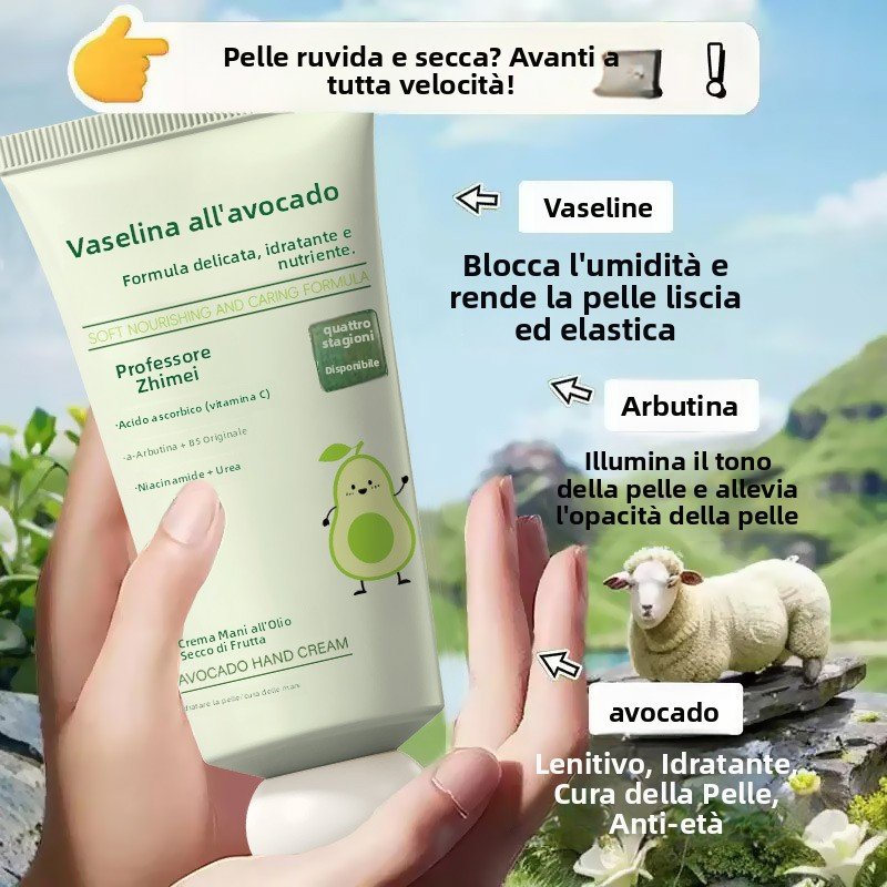 🥳2026 BEST-SELLER｜OLTRE 50K VENDUTI🔥50% DI SCONTO 🥑🧴Crema Mani all'Avocado e Vaselina｜Idratazione 48 Ore, Lenitiva e Schiarente, Delicata per Pelli Sensibili, Confezione Convenienza Compra 1 e Ricevi 3✨
