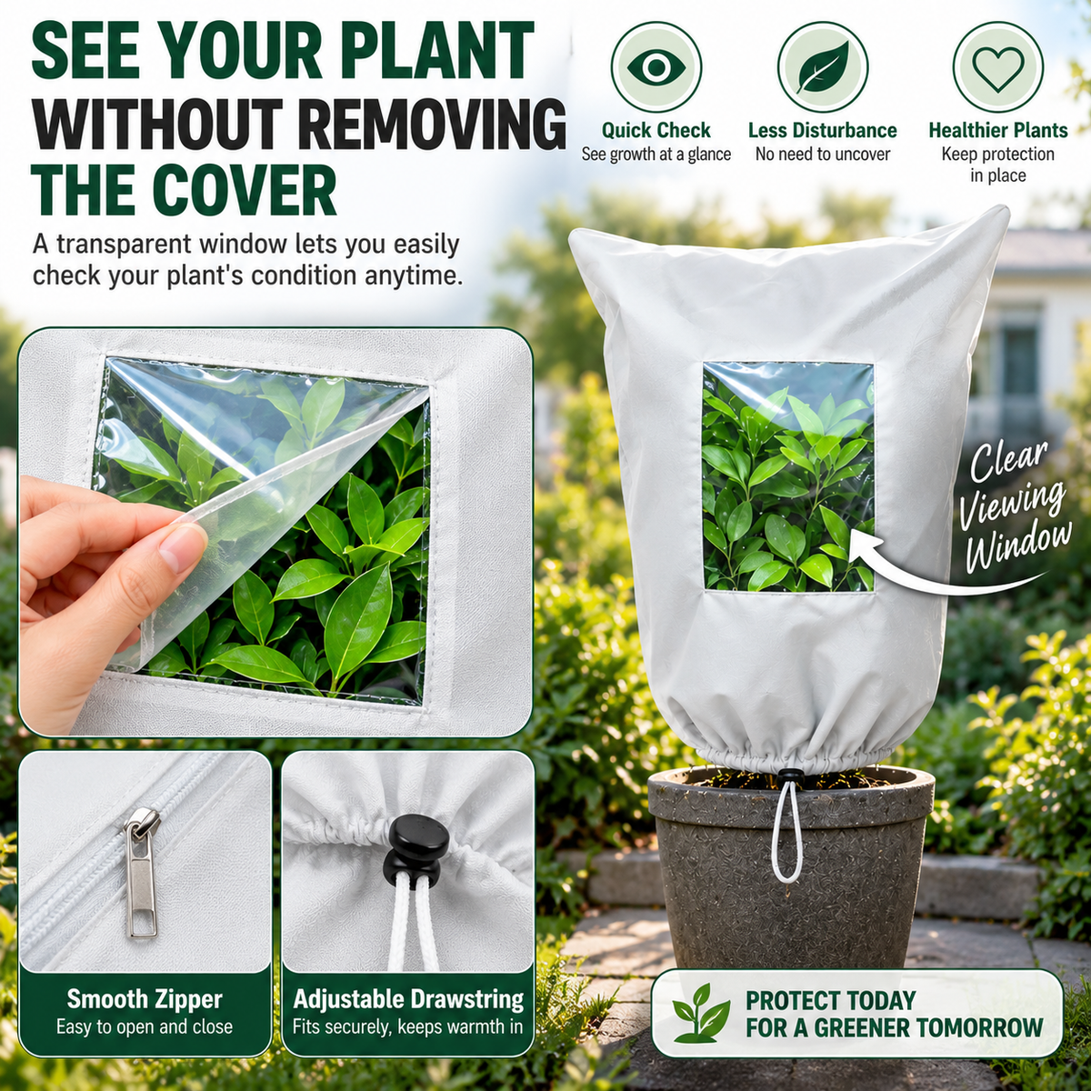 ⏳ Offerta a tempo limitato ⏰ Essenziale per il giardino d’inverno – Copertura antigelo per piante, traspirante e riutilizzabile per arbusti, piante in vaso e giovani alberi ❄️🌿