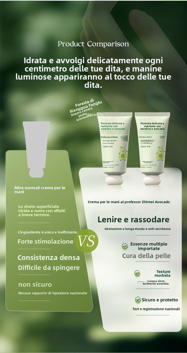 🥳2026 BEST-SELLER｜OLTRE 50K VENDUTI🔥50% DI SCONTO 🥑🧴Crema Mani all'Avocado e Vaselina｜Idratazione 48 Ore, Lenitiva e Schiarente, Delicata per Pelli Sensibili, Confezione Convenienza Compra 1 e Ricevi 3✨