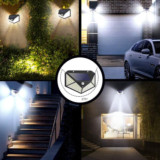 🥳2026 BESTSELLER✨Lampada solare da parete con sensore di movimento☀️140 LED ultra luminosi, sensore 120°, rileva movimenti da 3-10m. IP65 impermeabile, senza cavi, installazione semplice.