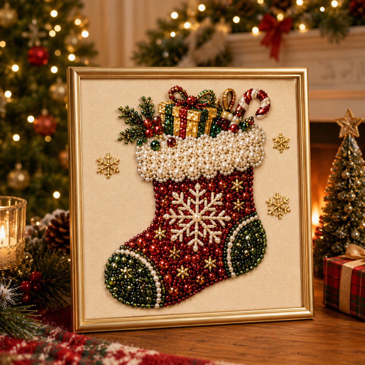 🧘 Rilassante e Adatto ai Principianti – 🎨💎 Kit DIY Pittura con Perle e Diamanti a Tema Natalizio