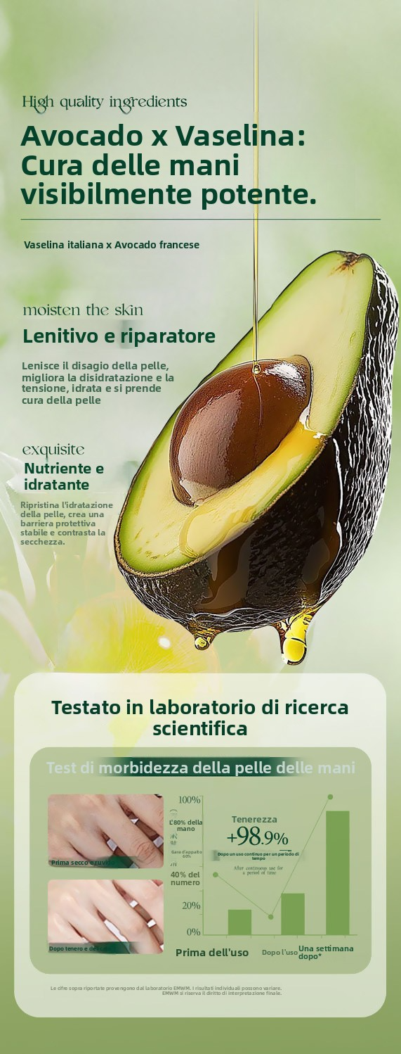 🥳2026 BEST-SELLER｜OLTRE 50K VENDUTI🔥50% DI SCONTO 🥑🧴Crema Mani all'Avocado e Vaselina｜Idratazione 48 Ore, Lenitiva e Schiarente, Delicata per Pelli Sensibili, Confezione Convenienza Compra 1 e Ricevi 3✨