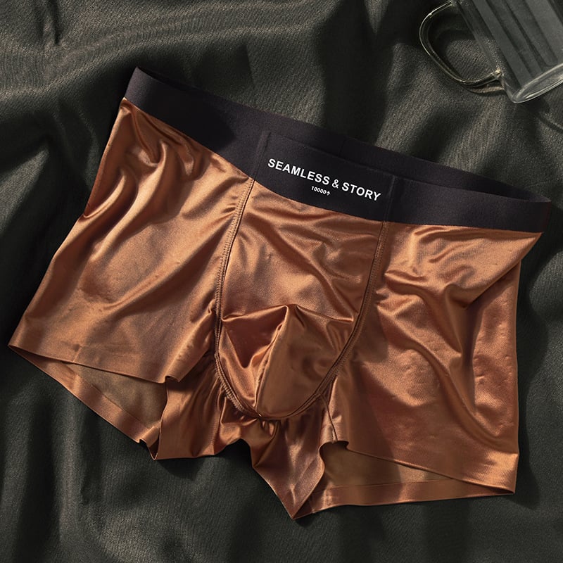 Boxer da uomo in raso di seta di ghiaccio