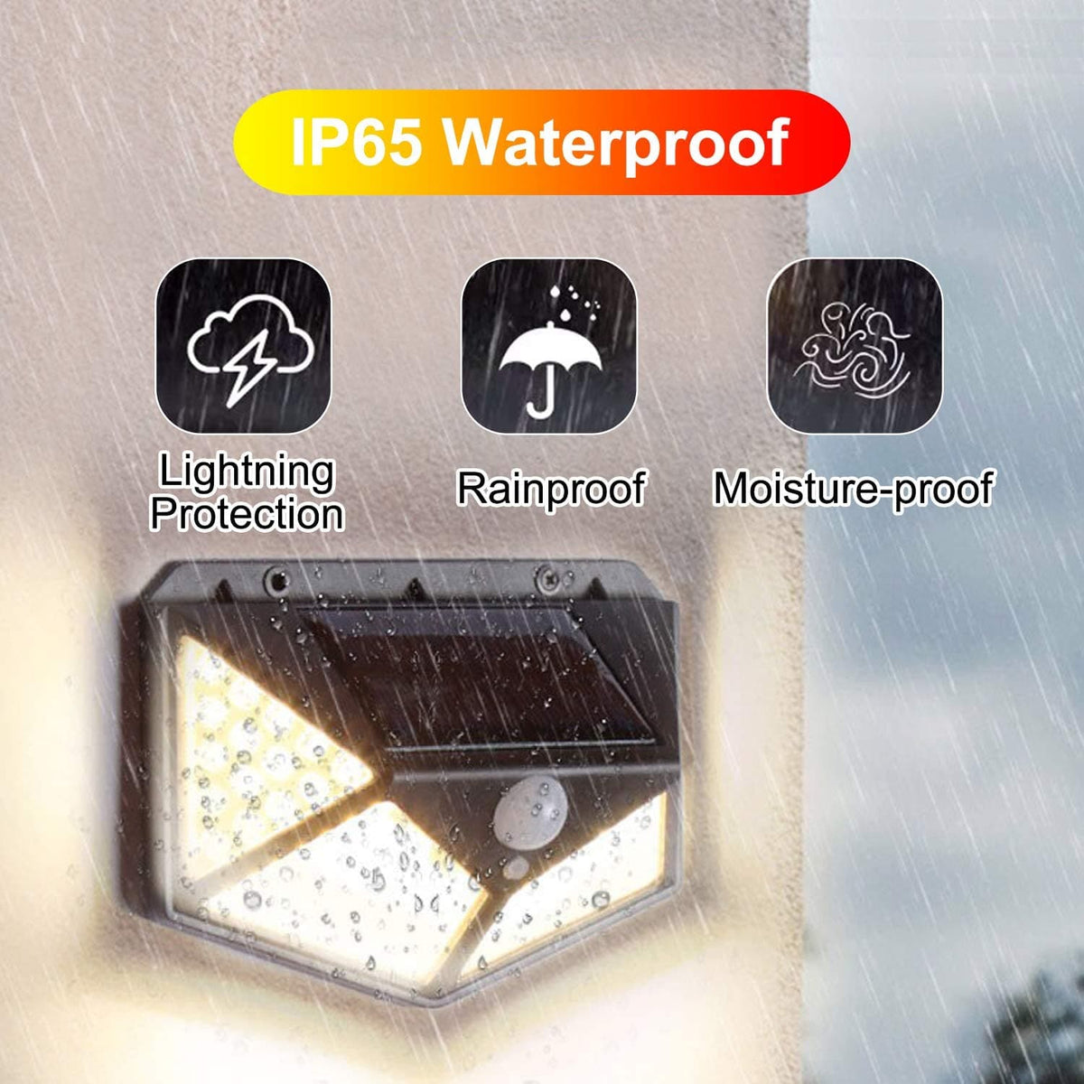 🥳2026 BESTSELLER✨Lampada solare da parete con sensore di movimento☀️140 LED ultra luminosi, sensore 120°, rileva movimenti da 3-10m. IP65 impermeabile, senza cavi, installazione semplice.