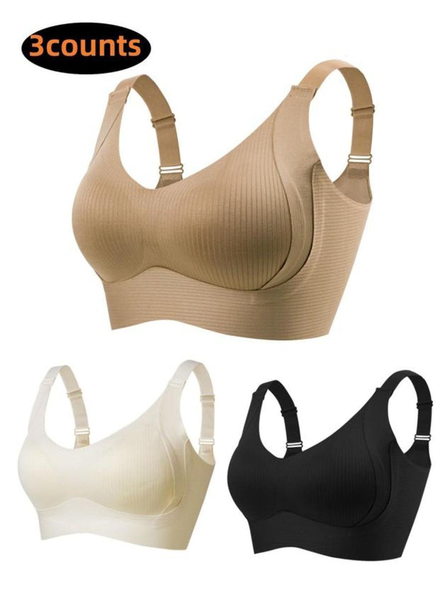 🎁OFFERTA ECCEZIONALE 2026💕Reggiseno senza cuciture con sottili righe e sostegno a W – Comodità e stile!