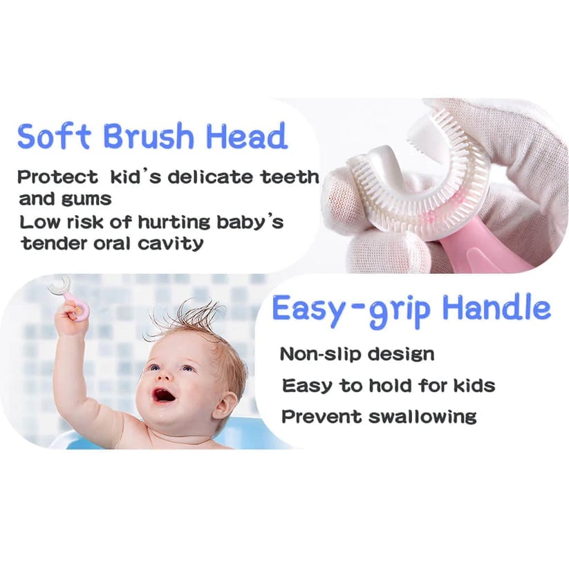 🦷Spazzolino da denti a forma di U per bambini tutto tondo🎁