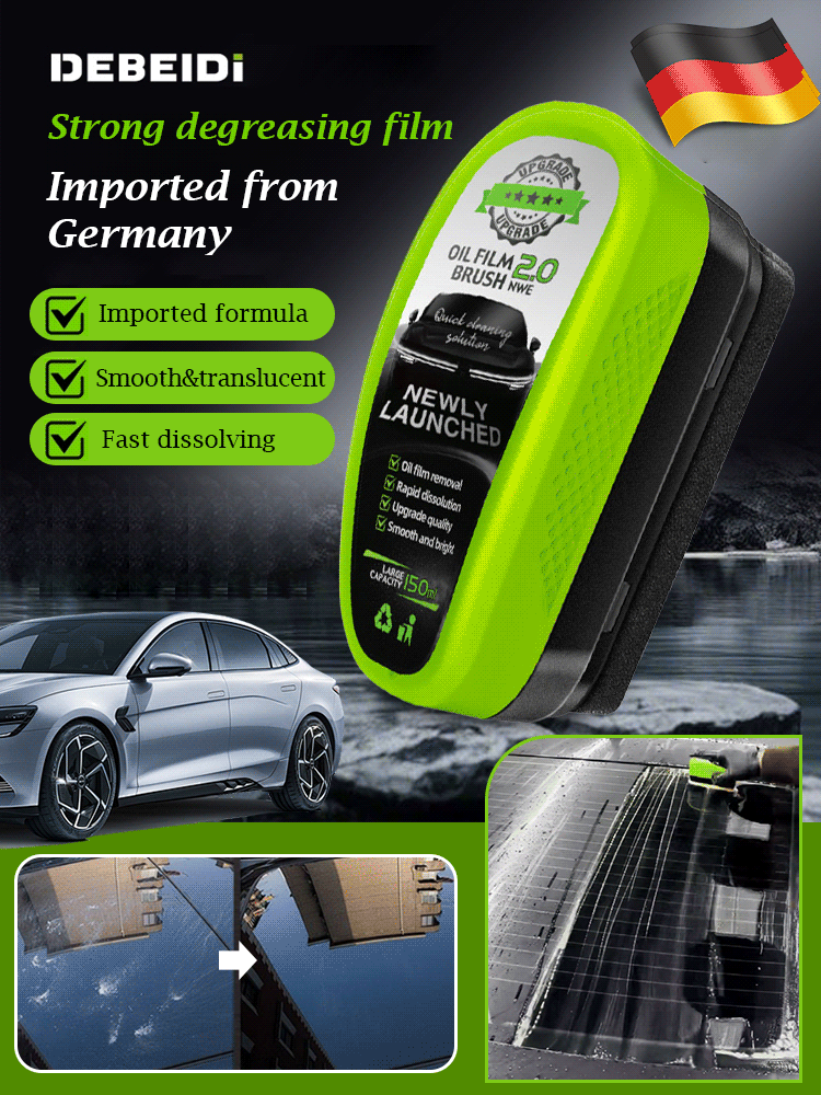 🚗 Rimuovi-pellicola oleosa. Vetro. Protezione 30 giorni. Sicuro. Spazzola inclusa. 50% DI SCONTO. ✨