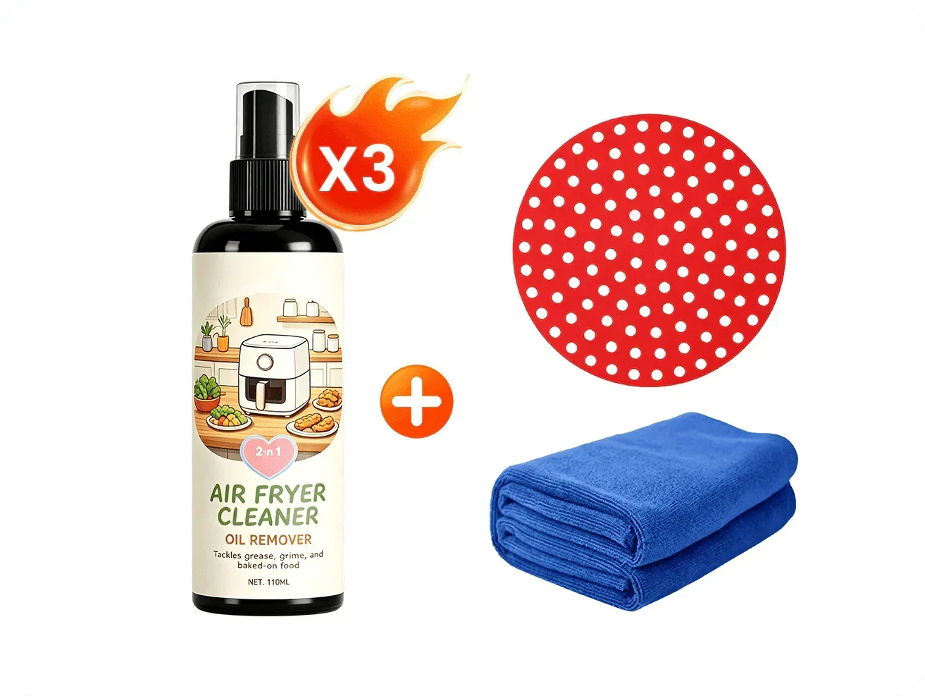 🥳OFFERTA 2026🥳💞50K+ VENDUTI!🔍✨ 50% DI SCONTO! Detergente 2 in 1 per Friggitrice ad Aria – Sgrassante e pulente, sicuro per rivestimenti antiaderenti. Spruzza e pulisci. Include asciugamano! 🧼💪