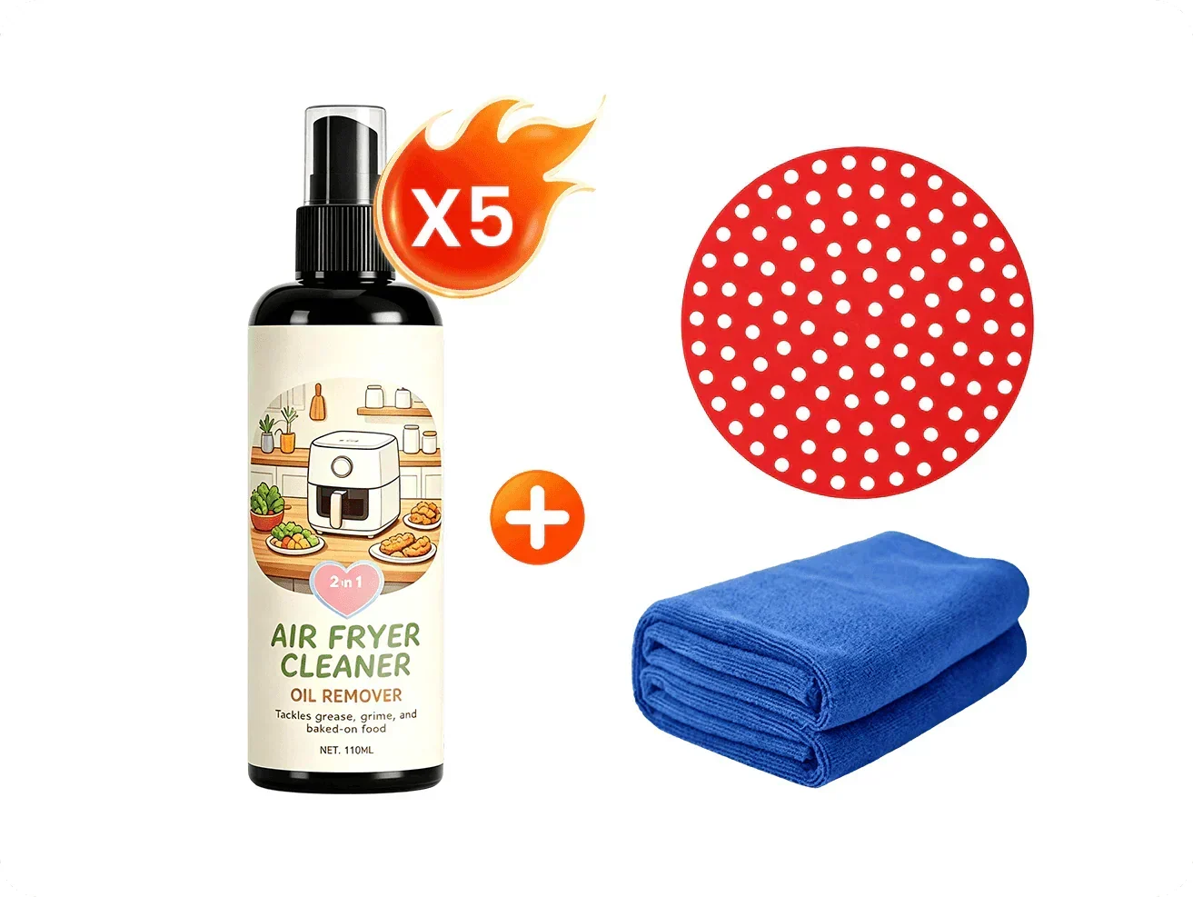 🥳OFFERTA 2026🥳💞50K+ VENDUTI!🔍✨ 50% DI SCONTO! Detergente 2 in 1 per Friggitrice ad Aria – Sgrassante e pulente, sicuro per rivestimenti antiaderenti. Spruzza e pulisci. Include asciugamano! 🧼💪