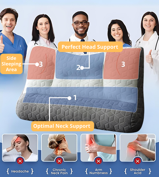💕Il miglior compagno per dormire: cuscino per il collo con design a zone