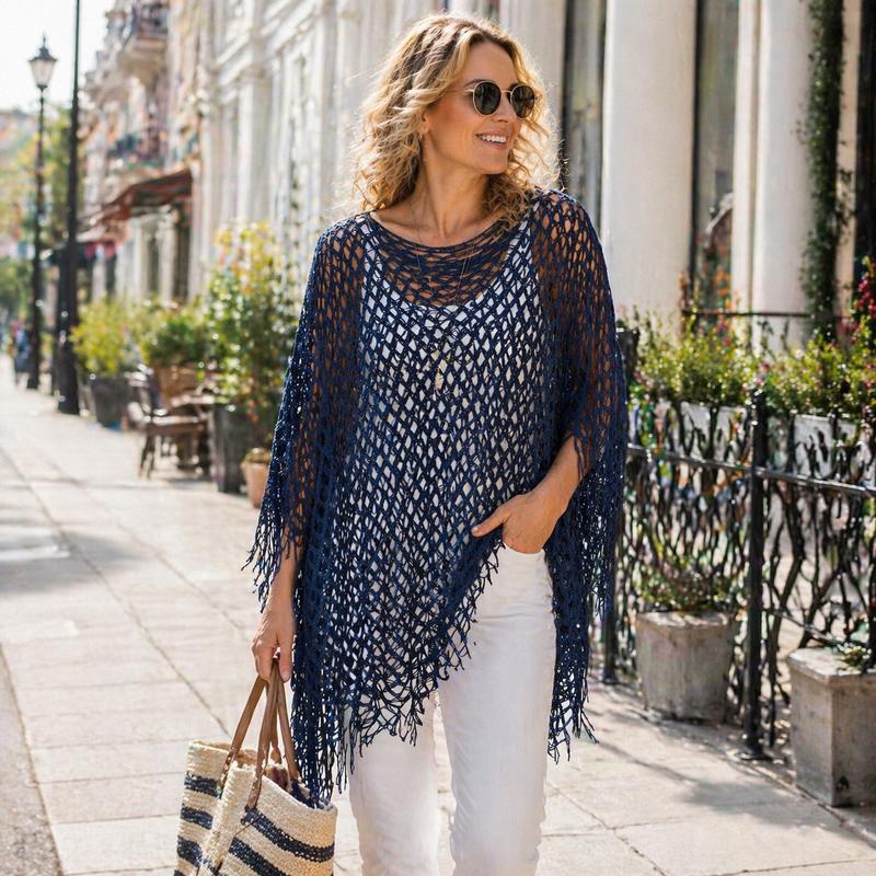 Copricostume Estivo all'Uncinetto Metallizzato – Leggero, Fluido e Elegante Senza Sforzo outfit estivo