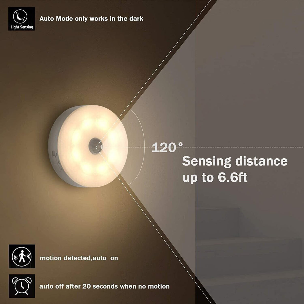 💡50% OFF NOW! Magnetic Wireless LED Motion Sensor Night Light – Eye-Caring Flicker-Free Cabinet Lamp, Rechargeable Stick-On Night Light for Bedroom, Staircase, Closet & Emergency