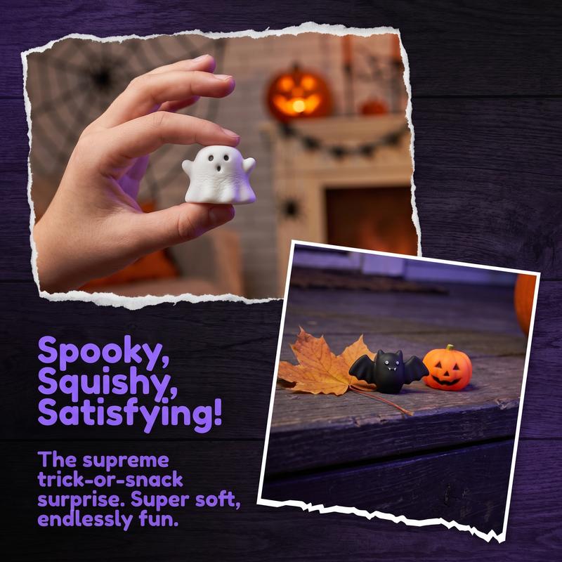 🔥 Set di giocattoli antistress a lento ritorno elastico per Halloween, con i classici disegni di zucca, fantasma e pipistrello. Realizzato in materiale TPR ultra morbido, è altamente elastico, lavabile e resistente. Include 24 modelli diversi.