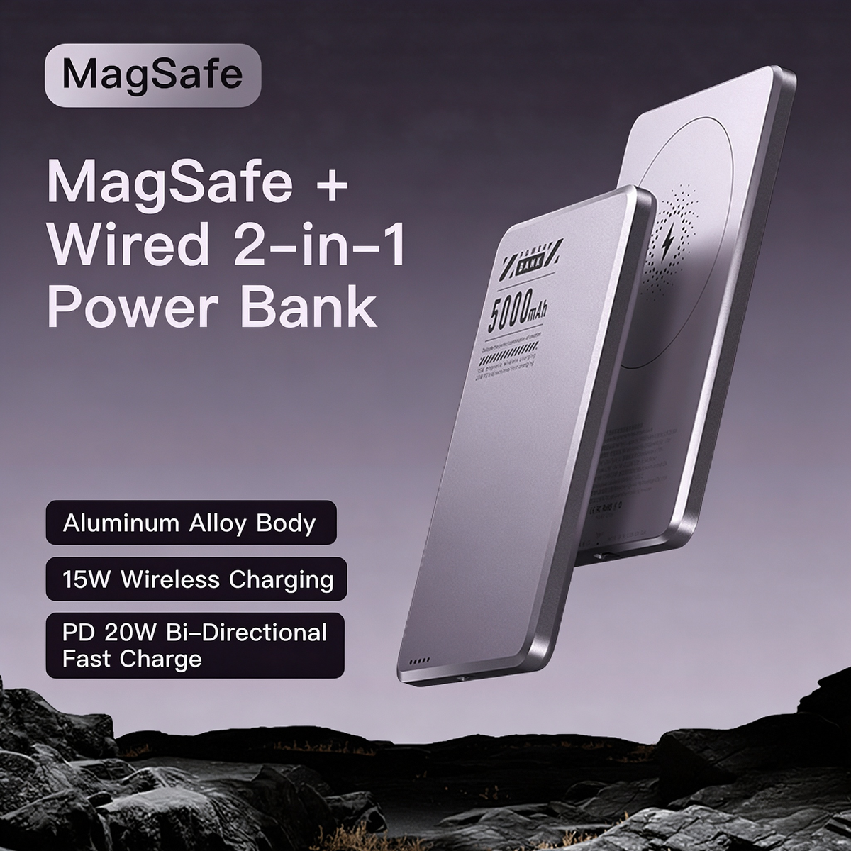 ⚡Power Bank Magnetico Slim✨Batteria esterna wireless 15W + PD 20W. Corpo in metallo con display LED, ricarica rapida. Compatibile con iPhone, Watch e auricolari. Leggero e compatto, ricarica i tuoi dispositivi ovunque ti trovi!