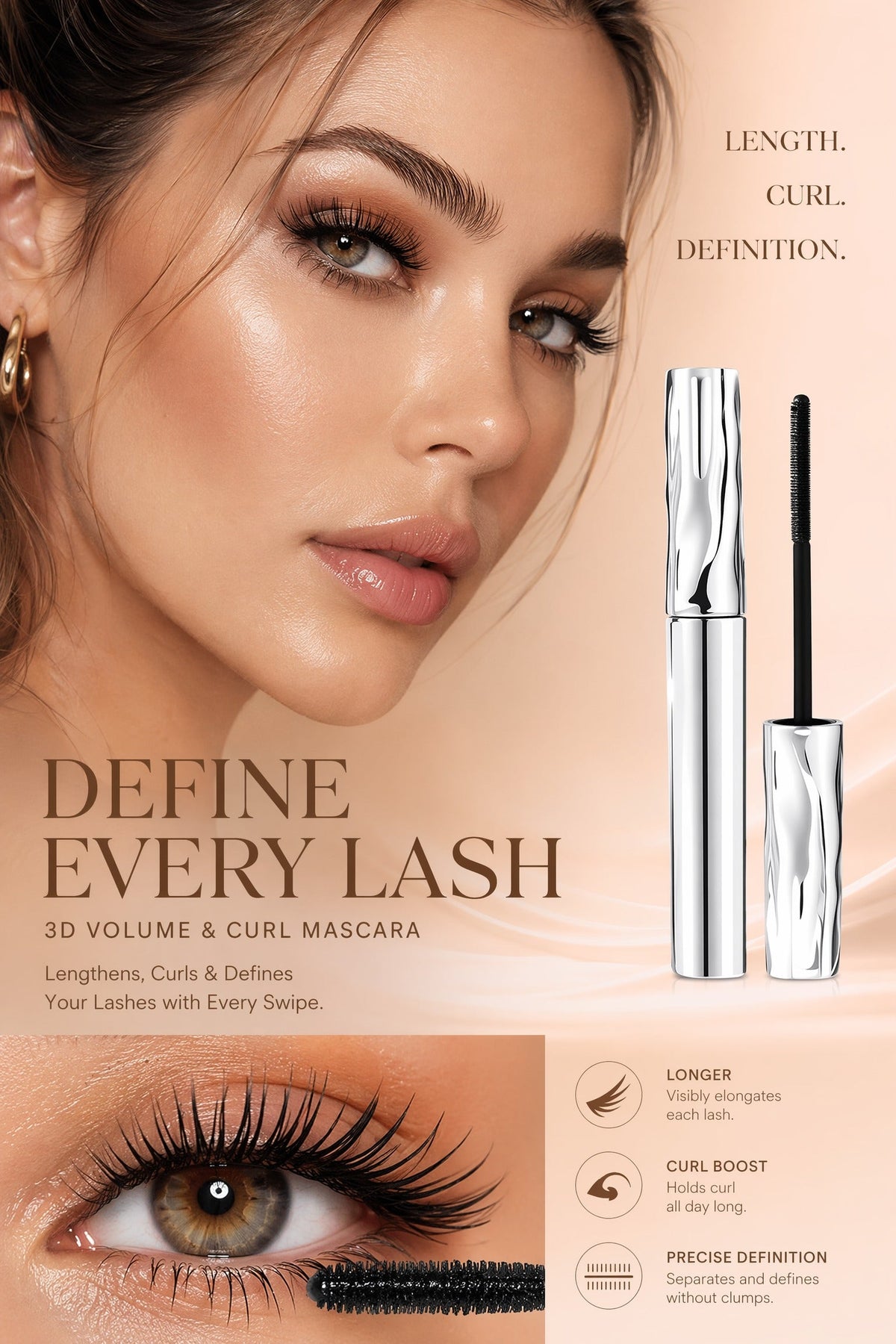 ✨ Mascara allungante e arricciante impermeabile e resistente al sudore – Dì Addio alle ciglia appiattite e allo sbavamento! 🚫 Effetto volume istantaneo, lunga durata, non si sbava neanche con pioggia e sudore 👁️